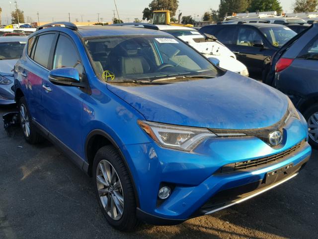 JTMDJREV3HD137445 - 2017 TOYOTA RAV4 HV LI BLUE photo 1