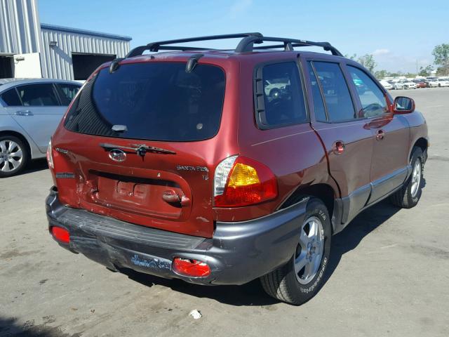 KM8SC13D84U600229 - 2004 HYUNDAI SANTA FE G MAROON photo 4