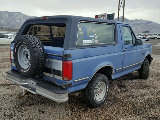 1FMEU15N9NLA99570 - 1992 FORD BRONCO U10 BLUE photo 4