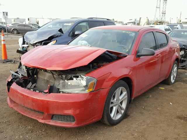 1C3CDZAB4EN234484 - 2014 DODGE AVENGER SE RED photo 2