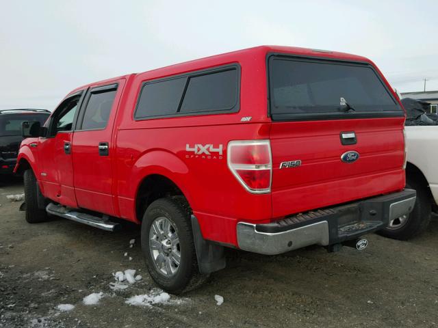 1FTFW1ET2CFA05879 - 2012 FORD F150 SUPER RED photo 3