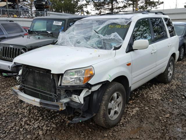 5FNYF28668B001074 - 2008 HONDA PILOT EXL WHITE photo 2