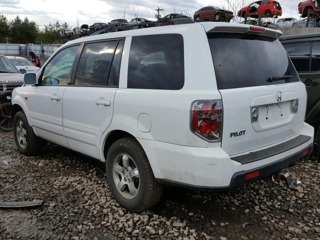 5FNYF28668B001074 - 2008 HONDA PILOT EXL WHITE photo 3