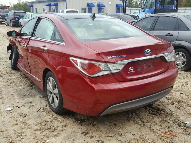 KMHEC4A44CA037035 - 2012 HYUNDAI SONATA HYB RED photo 3