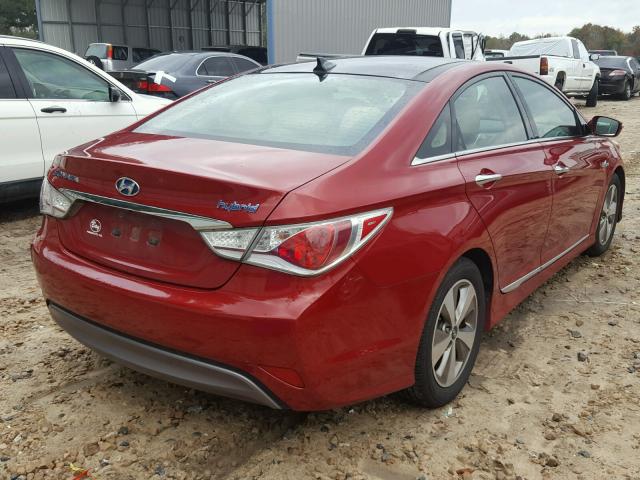 KMHEC4A44CA037035 - 2012 HYUNDAI SONATA HYB RED photo 4