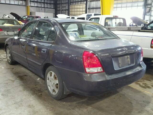 KMHDN45D42U352947 - 2002 HYUNDAI ELANTRA GL PURPLE photo 3