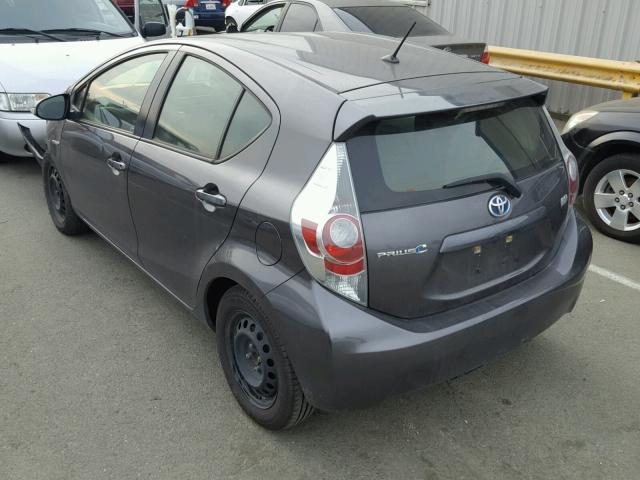 JTDKDTB37D1548597 - 2013 TOYOTA PRIUS C GRAY photo 3