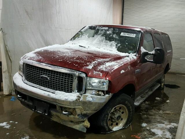 1FMNU41S32ED49429 - 2002 FORD EXCURSION RED photo 2