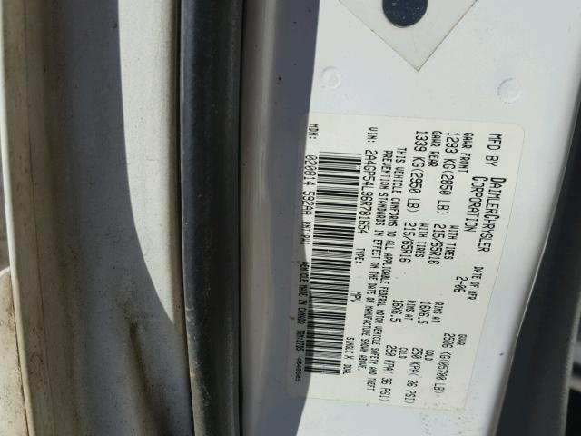 2A4GP54L96R781654 - 2006 CHRYSLER TOWN & COU WHITE photo 10