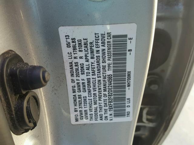 19XFB2F82DE244565 - 2013 HONDA CIVIC EX SILVER photo 10