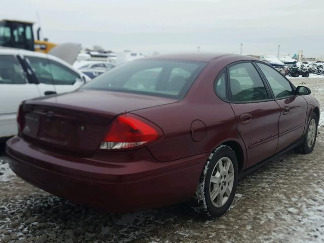 1FAFP53U57A209990 - 2007 FORD TAURUS SE MAROON photo 4