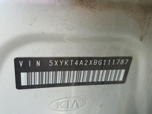 5XYKT4A2XBG111787 - 2011 KIA SORENTO BA SILVER photo 10