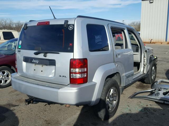 1J8GP28K98W208553 - 2008 JEEP LIBERTY SP SILVER photo 4