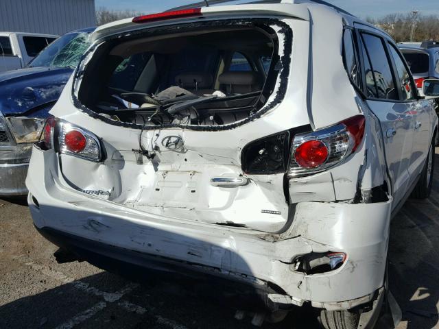 5XYZK4AG7CG099449 - 2012 HYUNDAI SANTA FE L WHITE photo 9