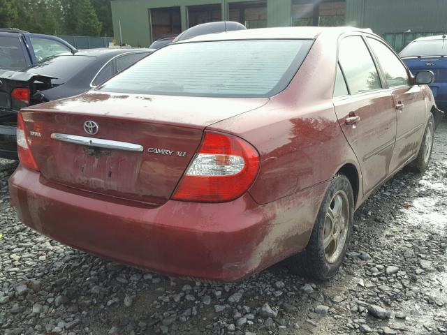 JTDBE32K620046610 - 2002 TOYOTA CAMRY LE RED photo 4