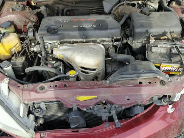 JTDBE32K620046610 - 2002 TOYOTA CAMRY LE RED photo 7