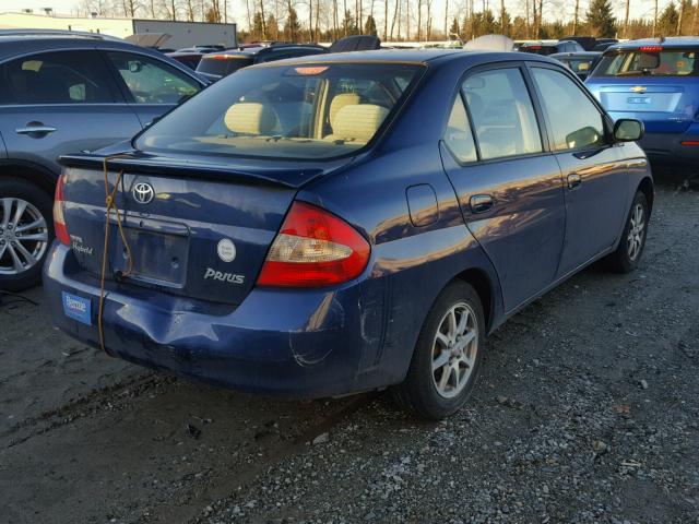 JT2BK18U120055634 - 2002 TOYOTA PRIUS BLUE photo 4