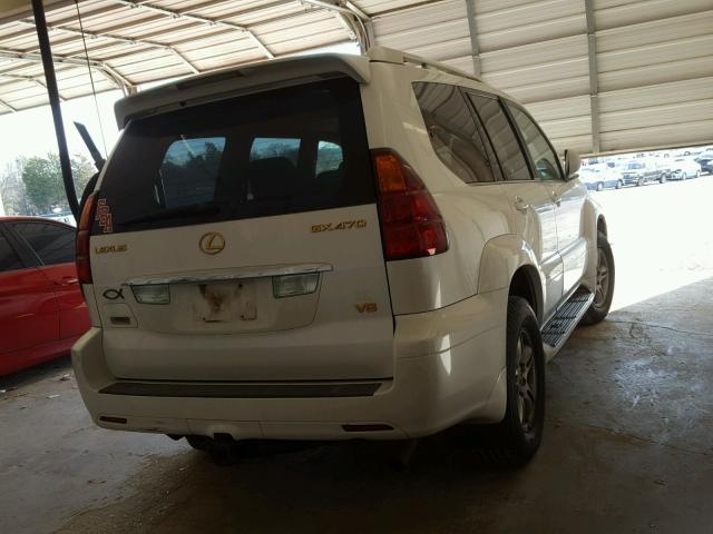 JTJBT20XX40027668 - 2004 LEXUS GX 470 WHITE photo 4