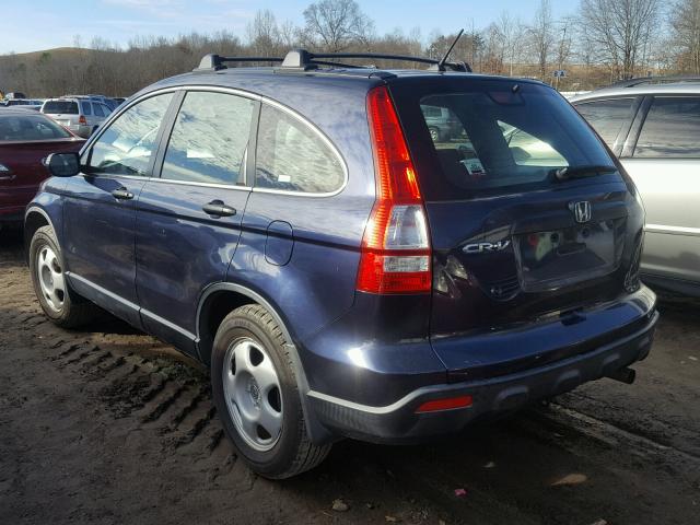 JHLRE38308C044893 - 2008 HONDA CR-V LX BLUE photo 3