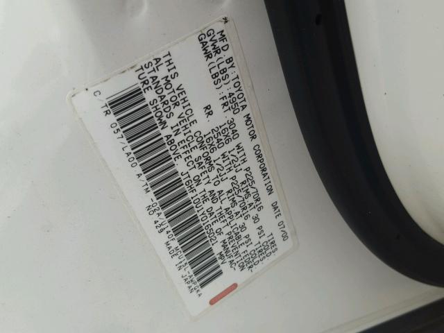 JT6HF10U1Y0165021 - 2000 LEXUS RX 300 CREAM photo 10