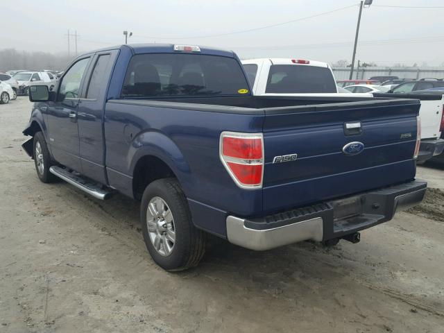 1FTFX1CT6BFA91082 - 2011 FORD F150 SUPER BLUE photo 3