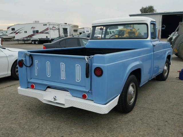 F10C8R24936 - 1958 FORD PICKUP BLUE photo 4