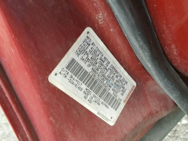 JT2SK12E6S0306018 - 1995 TOYOTA CAMRY LE 红色 照片 10