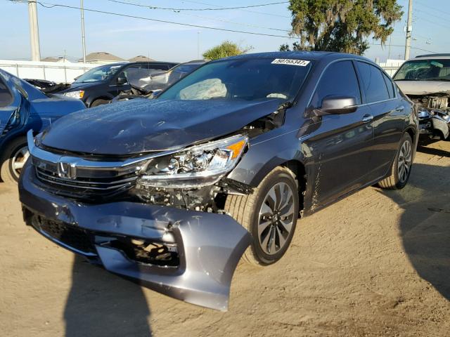 JHMCR6F33HC013406 - 2017 HONDA ACCORD HYB GRAY photo 2