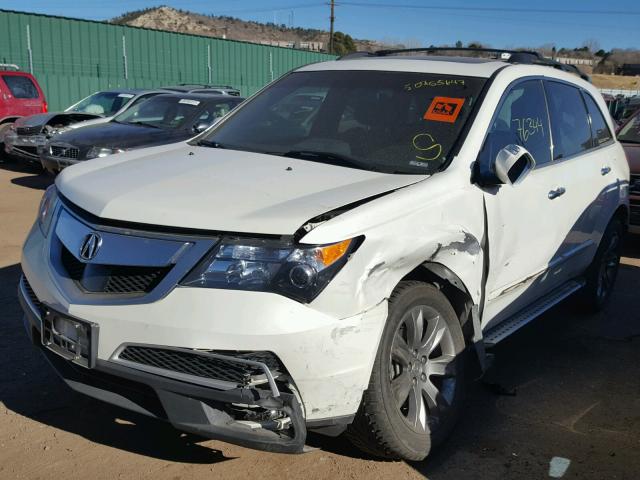 2HNYD2H71BH504442 - 2011 ACURA MDX ADVANC WHITE photo 2