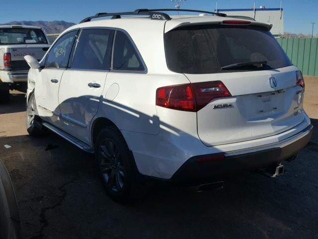 2HNYD2H71BH504442 - 2011 ACURA MDX ADVANC WHITE photo 3