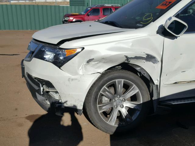 2HNYD2H71BH504442 - 2011 ACURA MDX ADVANC WHITE photo 9