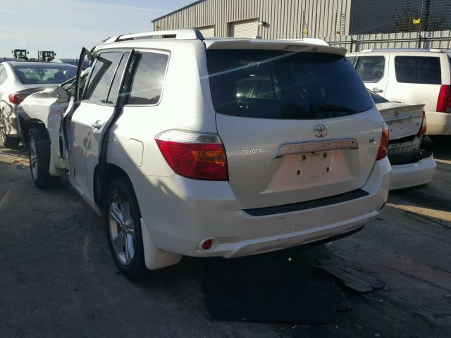 JTEDS42A392070906 - 2009 TOYOTA HIGHLANDER WHITE photo 3