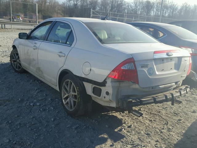 3FAHP0JG6BR330776 - 2011 FORD FUSION SEL WHITE photo 3