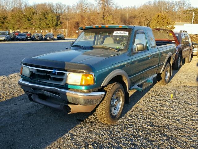 1FTCR15XXVPA01699 - 1997 FORD RANGER SUP GREEN photo 2