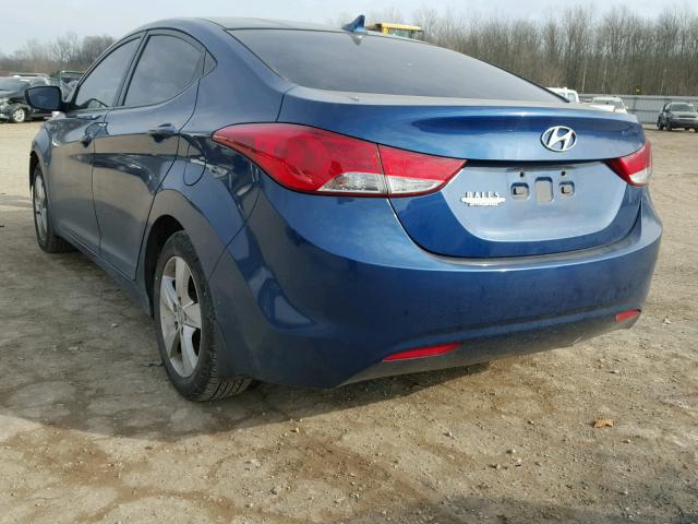 KMHDH4AE6DU944746 - 2013 HYUNDAI ELANTRA GL BLUE photo 3