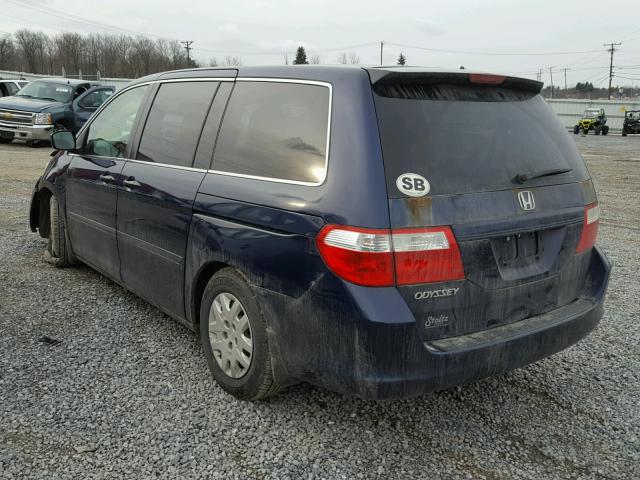 5FNRL38257B107790 - 2007 HONDA ODYSSEY LX BLUE photo 3