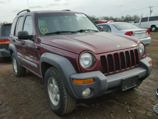 1J4GL48K43W562479 - 2003 JEEP LIBERTY SP MAROON photo 9