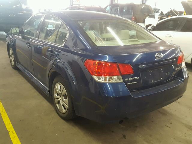 4S3BMCA63A3210349 - 2010 SUBARU LEGACY 2.5 BLUE photo 3