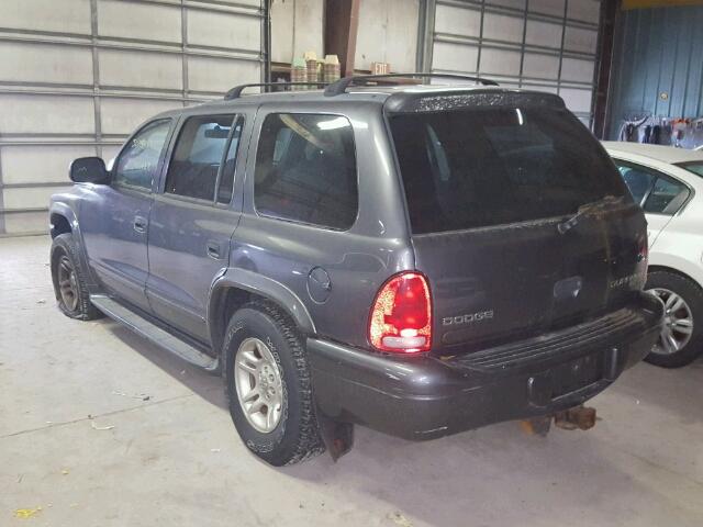 1D4HS48N43F569958 - 2003 DODGE DURANGO SL GRAY photo 3