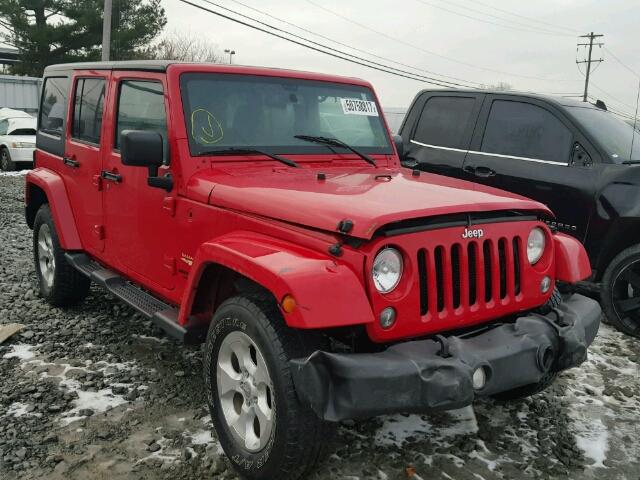 1C4BJWEG6EL140493 - 2014 JEEP WRANGLER U RED photo 1