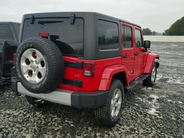 1C4BJWEG6EL140493 - 2014 JEEP WRANGLER U RED photo 4