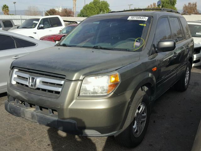 5FNYF28196B026701 - 2006 HONDA PILOT LX GREEN photo 2