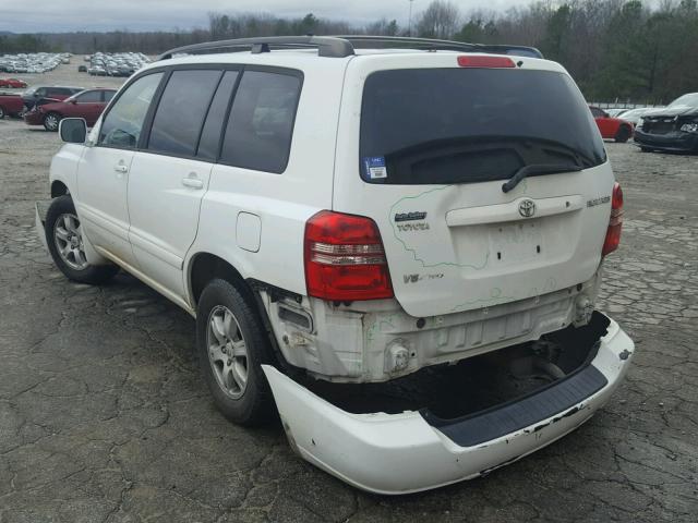 JTEHF21A620064529 - 2002 TOYOTA HIGHLANDER WHITE photo 3