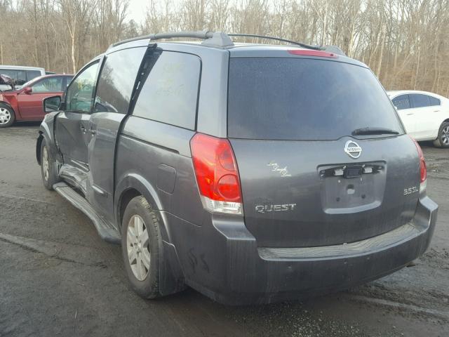 5N1BV28U14N359214 - 2004 NISSAN QUEST S GRAY photo 3