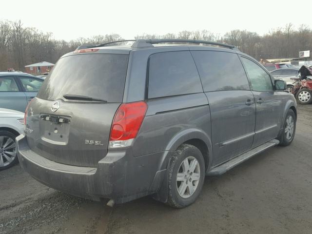 5N1BV28U14N359214 - 2004 NISSAN QUEST S GRAY photo 4