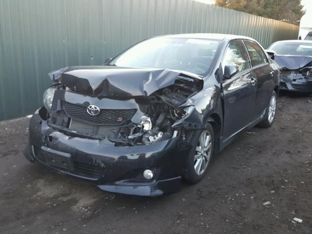 1NXBU40E19Z077221 - 2009 TOYOTA COROLLA BA BLACK photo 2