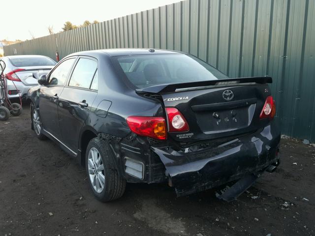 1NXBU40E19Z077221 - 2009 TOYOTA COROLLA BA BLACK photo 3