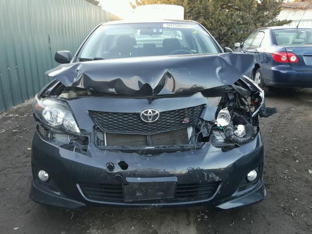 1NXBU40E19Z077221 - 2009 TOYOTA COROLLA BA BLACK photo 9