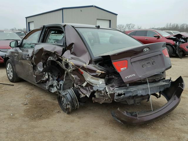 KNAFU4A24A5304374 - 2010 KIA FORTE EX BURGUNDY photo 3