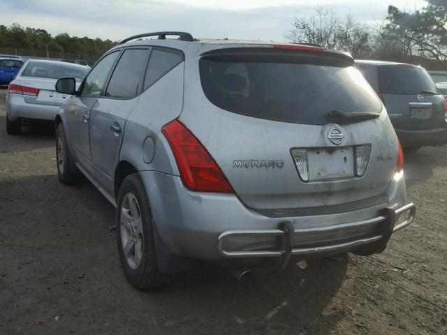 JN8AZ08W93W209990 - 2003 NISSAN MURANO SL SILVER photo 3